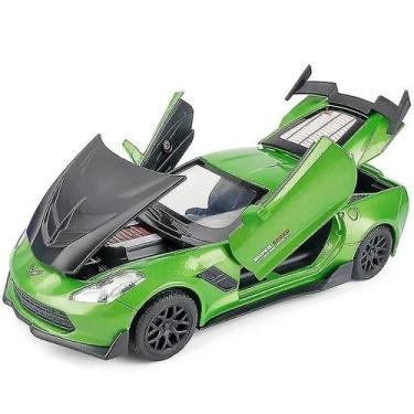Imagem de Modelo de carro Qian Corvette Supercar em liga de escala 1:32 (verde) 