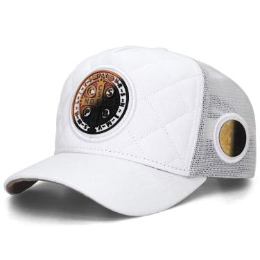 Imagem de Boné Sacudido`s Medalha de São Bento - Fogo - Matelassê Branco