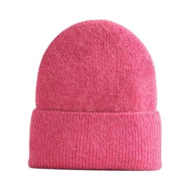 Imagem de Gorro Feminino Azul De Lã Cashmere E Angorá, Quente Para Inverno, Maci