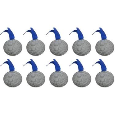 Imagem de Kit C/10 Medalhas de Ouro Prata ou Bronze Honra ao Merito C/Fita Azul 