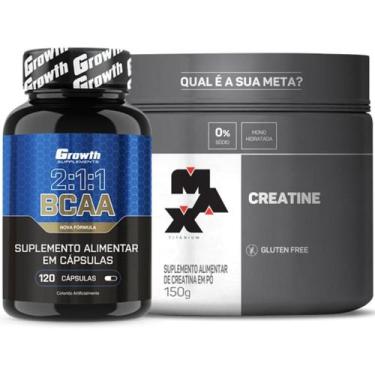 Imagem de Bcaa 120 Caps Growth + Creatina Pura 150g Max Titanium