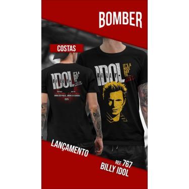 Imagem de Camiseta Bomber Billy Idol - Estilo Rock Clássico - 100% Algodão-Unissex