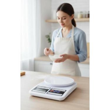 Imagem de Balança Cozinha Digital Precisão 10kg Branco - Congratulations Store