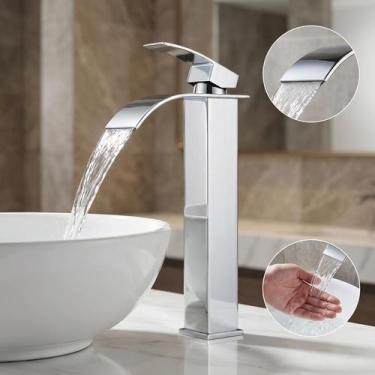 Imagem de Torneira Banheiro Cascata Monocomando Cromada Gafer  Misturador Cuba A