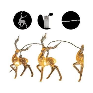 Imagem de Luzes De Natal Em Forma De Rena 3D Com LED, 1.5/3m, Operadas Por Bater