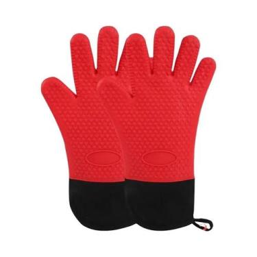 Imagem de Luvas De Silicone Resistentes Ao Calor Para Cozinha, Churrasco, Grelha