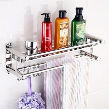 Imagem de Suporte Para Shampoo Organizador Prateleiras De Banheiro De Parede Aço