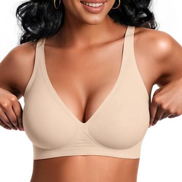 Imagem de Sutiã sem fio Vertvie Jelly Push Up Plunge Nude Tamanho M