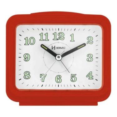 Imagem de Despertador Vermelho Quadrado Herweg Original + NF