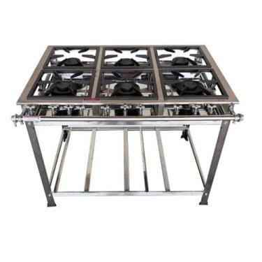Imagem de Fogão Industrial 6 Bocas 30x30 P5 em Aço Inox Leona