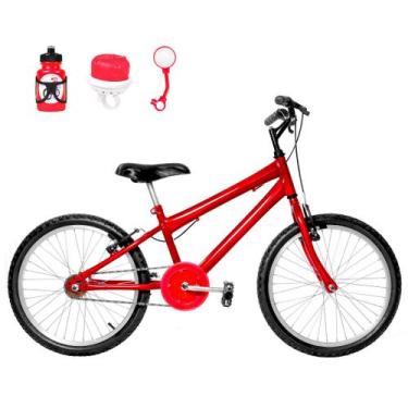 Imagem de Bicicleta Infantil Masculina Aro 20 Alumínio Natural + Kit Passeio - F