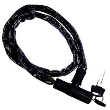 Imagem de Cadeado Corrente Tranca Bike Chave Bicicleta Moto Preto - BIKE STILO