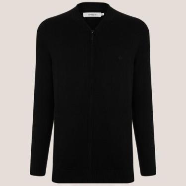Imagem de Suéter Tricot Dudalina Bomber In25 Preto Masculino, GG