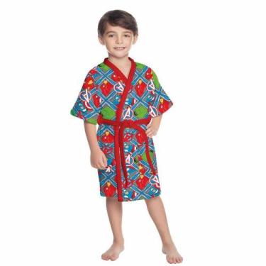 Imagem de Roupão Aveludado Infantil Estampado Avengers Lepper, P
