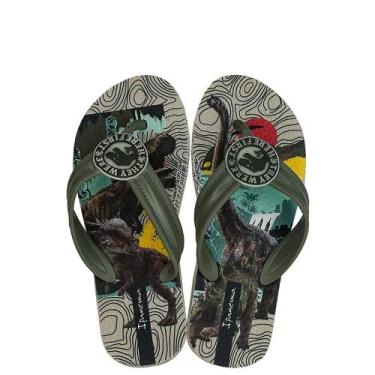 Imagem de Chinelo infantil menino grendene jurassic word  26815, Bege, Verde, 25