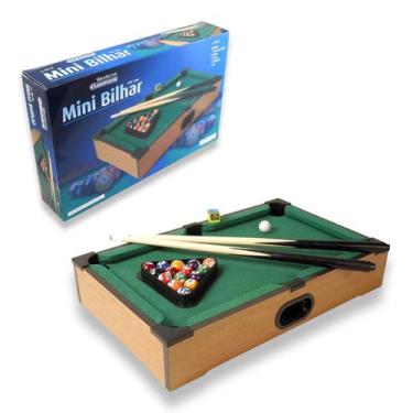 Imagem de Mini Mesa Em Madeira De Bilhar Sinuca Snooker Western Games