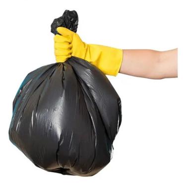 Imagem de Saco de Lixo P6 100L Plástico Forte para Cozinha Preto Higipack com 100 Unidades