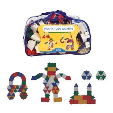 Imagem de Brinquedo Pedagógico Peças Encaixe Monta Tudo Gigante 200 un Sonho de Criança