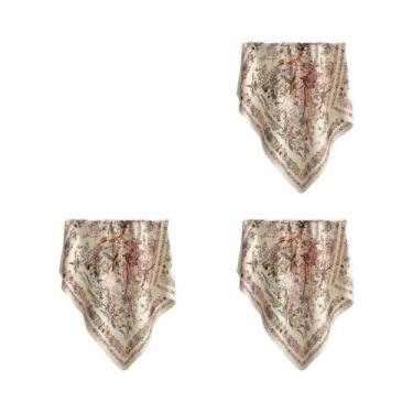 Imagem de Bandanas De Algodão Com Estampa Floral, Lenço Quadrado De 70cm, Acessó