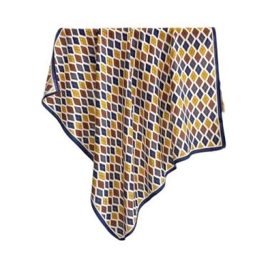 Imagem de Bandanas De Algodão Com Estampa Floral, Lenço Quadrado De 70cm, Acessó