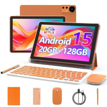 Imagem de CUPEISI tablet Android 15 de 10 polegadas, 20 GB de RAM+128 GB de ROM/2 TB expansível para tablet PC, 2 em 1 com teclado, CPU HD de quatro núcleos de 2,0 GHz, certificado pelo Google 5G WiFi 6 BT 5.0