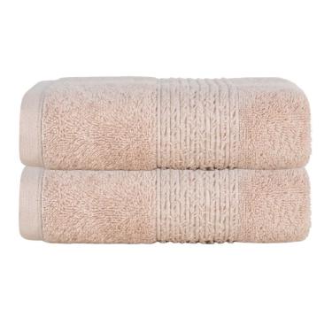 Imagem de Kit 2 Toalhas de Rosto Trama 50X80CM Felpa 100% Algodão 500G-M2 Alta Absorção Bege Altenburg