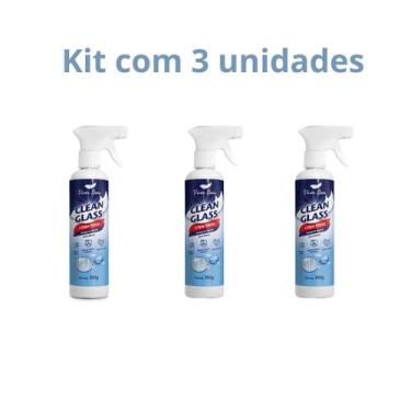 Imagem de Kit 3 Limpa Vidros 380ml Uso Profissional Clean Glass - AMERICAN NUTRI