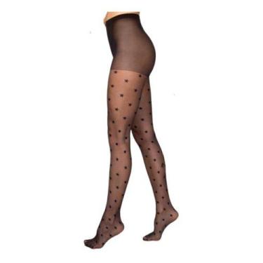 Imagem de Meia Calça Loba Lupo Fio 15 Clássica Trabalhada Estrela, M