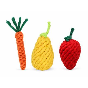 Imagem de Brinquedo Pet Pequeno Kit Frutas de Pelúcia Up4you, Estampado, Único
