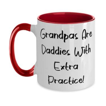 Imagem de Caneca Cheap Grandfather Two Tone 325 ml, Grandpas Are Daddies With Extra!, Presentes para Vovô, Presente do Neo, Copo para Avô