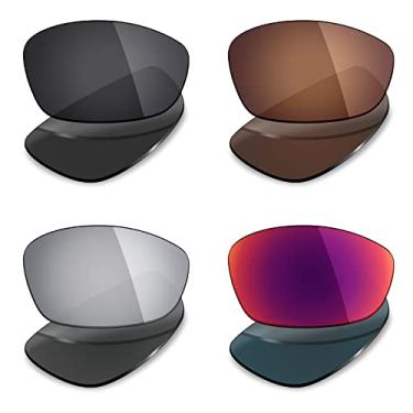 Imagem de 4 pares de lentes polarizadas de substituição Mryok para óculos de sol Costa Del Mar Fisch – Stealth preto/bronze marrom/prata titânio/meia-noite sol