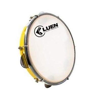 Imagem de Pandeiro 10" Abs Amarelo 6 Afin Plat Inx Ferragem Cromada Leitosa