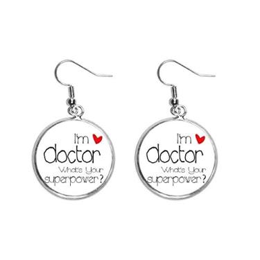 Imagem de Proud Doctors I'm a Doctor Brinco de orelha inglesa pingente de prata joia feminina