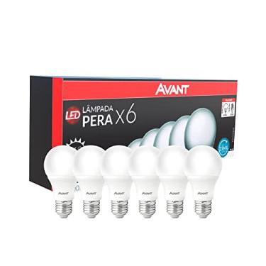 Imagem de Kit Lâmpada Pera LED, 6 unidades, 9W, Luz branca 6500K, soquete E27, Bivolt, Avant