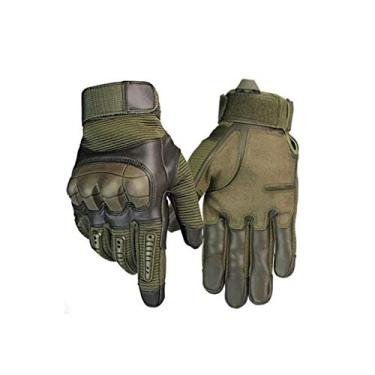 Imagem de Luvas táticas - Indestrutíveis com tela sensível ao toque para motocicleta, quente, impermeável, luvas de dedo inteiro, para escalada, acampamento, caminhada, trabalho, esportes ao ar livre, GG, verde