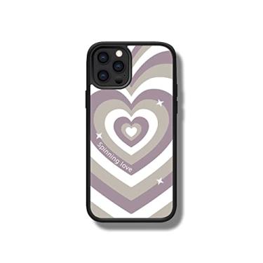 Imagem de Capa de redemoinho fofo de silicone em forma de coração para iPhone 13 11 12 Pro Max 7 8 Plus X XS XR SE 2020 Capa antiderrapante com tudo incluído, roxo brilhante, para iPhone 7Plus/8Plus