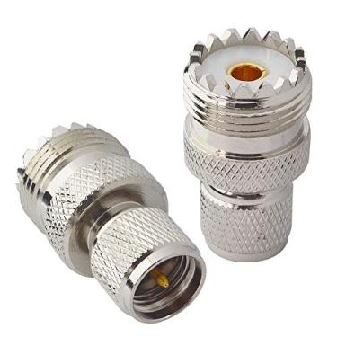 Imagem de Conector Mini UHF macho para UHF fêmea SO239 PL259 conector RF coaxial adaptador pacote com 2