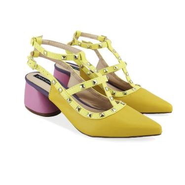 Imagem de Scarpin Feminino Salto Grosso Baixo Bico Fino Conforto Macio