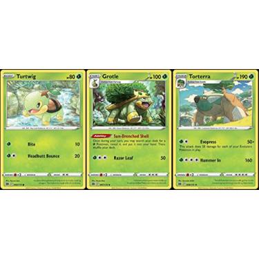 Imagem de Torterra 008/172 Estrelas Brilhantes - Raro - Lote de 3 cartas Evolution Pokemon - Grotle Turtwig