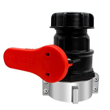 Imagem de Adaptador de tanque IBC, válvula esférica IBC de rosca grossa de 7,5 cm, S75 x 6 (75 mm) NPT DN50 resistente IBC conector de válvula de drenagem para tanque de água e líquido