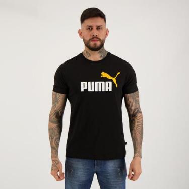 Imagem de Camiseta Puma Ess+2 Col Logo Preta E Laranja