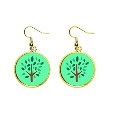 Imagem de Brinco de gota dourada pingente de orelha de vetor de folha de reserva mulher, Metal