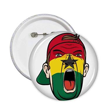 Imagem de Bandeira do Gana para maquiagem cabeça gritando boné alfinetes crachá botão emblema acessório decoração 5 peças