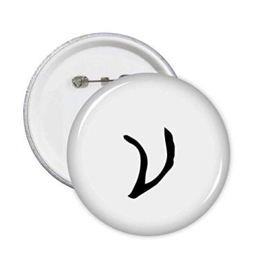 Imagem de Alfabeto grego Nu silhueta preta alfinetes emblema botão decoração acessório 5 peças