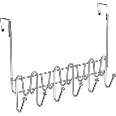 Imagem de Decobros Supreme Over The Door 11 Hook Organiser Rack Chrome Finish