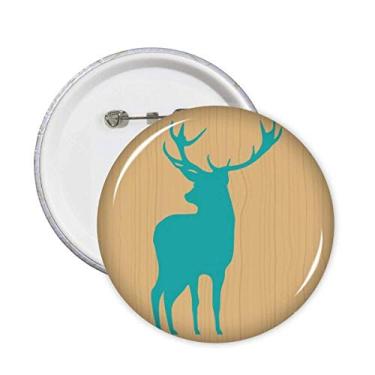 Imagem de Alfinetes de grão de madeira azul de veado com emblema de botão para decoração 5 peças