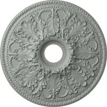 Imagem de Ekena Millwork CM23AS Medalhão de teto Ashley, 69 cm OD x 10 cm ID x 6 cm, preparado de fábrica