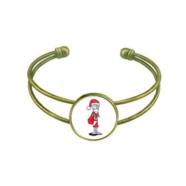 Imagem de Pulseira de Natal, Papai Noel, Horus, chapéu, pulseira, retrô, bracelete aberto
