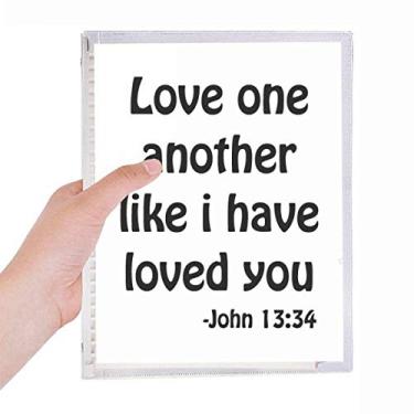 Imagem de Caderno com citações cristãs Love One Another para diário de folhas soltas recarregável