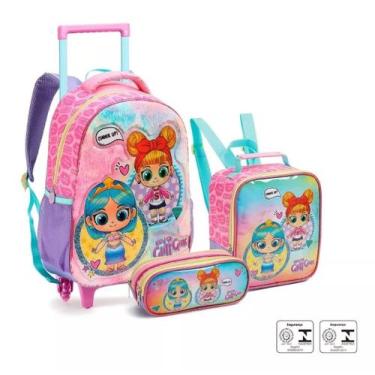 Imagem de Kit Mochila Lol Infantil Escolar Girls Rodinhas G Seanite